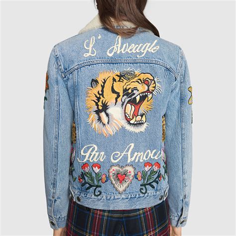 gucci coat womens|gucci denim jacket women.